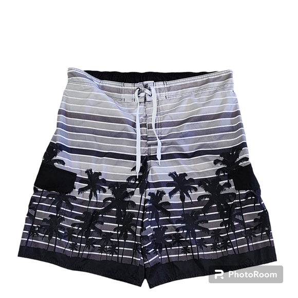 Hang Ten Swim Trunks Size XXL Black Gray - Picture 1 of 7